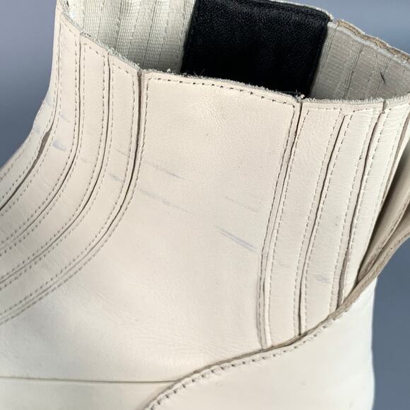 RAG & BONE Size 10 White Leather Pull On Ankle Boots - Picture 12 of 12